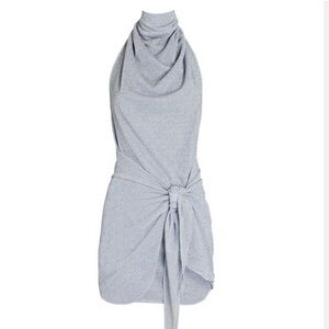 Baobab Providencia Halter Open Back Dress in Silver. Size Small.